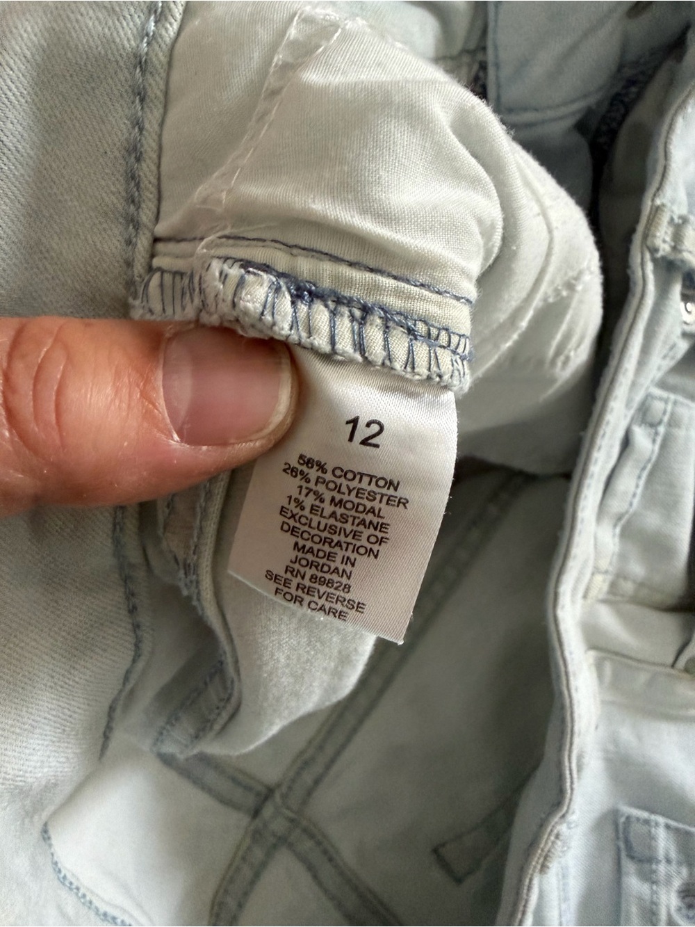 Martha Stewart Light Wash Jeans with Purple Floral Side Embroidery - Picture 9 of 12